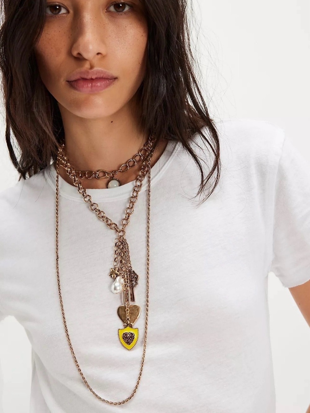 Free People Tate Layered Gold-Tone Charm Necklace - Picture 4 of 7